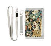 miaozhen Naughty Cat Ridere billfold per le donne semplice casual billfold con cordino billeteras para hombre