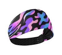miaozhen Neon Camouflage Viola Nero Blu Antiscivolo? Fasce in tessuto per le donne Elastiche fasce per il sudore per le donne per lavare il viso Calcio Pallavolo make up diadema para maquillaje
