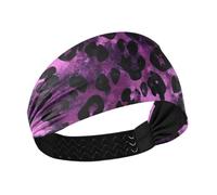 miaozhen Nero Viola Leopard Raffreddamento fascia per capelli Elastico sudore per Yoga Yoga Calcio Esecuzione bandas elásticas para el cabello