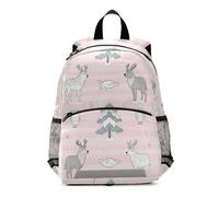 miaozhen Nordic Animal Deer Pink Stripe Star zaino per bambini ragazzi età 5 cinghie pettorali librerie per 5 anni mochila para ni?a