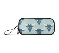 miaozhen Nylon Big Pencil Bags Jon Klassen Style Bull Baby Blue Grande Capacità Mesh Pen Pencil Case Cancelleria Organizzatore per Ufficio Ragazzi estuche para