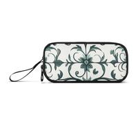 miaozhen Nylon Cerniera Sacchetto di Matita Moda Europa Vine Scroll Pattern Ciano Alta Capacità Grande Matita Caso di Cancelleria Organizzatore per le Ragazze delle Scuole Superiori estuche para