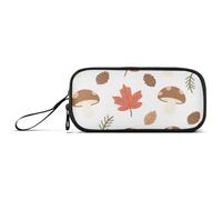 miaozhen Nylon Con Cerniera Sacchetto di Matita Carino Fumetto Marrone Funghi Ad Alta Capacità Della Penna Della Maglia Cassa Della Matita Della Cassa Della Cancelleria per il