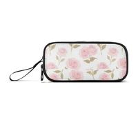 miaozhen Nylon Fornitura Scuola Sacchetto di Matita Bella Rosa Pizzo Rosa Fiori Ad Alta Capacità Grande Cerniera Astuccio Cancelleria Borsa per College Teen Boys estuche para