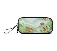 miaozhen Nylon Matita Borse Per Le Ragazze Safari Animale Tigri Grande Capacità Matita Caso di Stoccaggio Scuola Cancelleria per College Boys estuche para