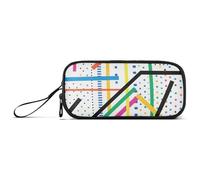 miaozhen Nylon Matita Cassa Del Sacchetto Astratto Arte Linee Puntini Colorato Grande Capacità Matita Astucci Sacchetto di Cancelleria per High School Man estuche para