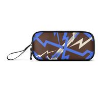 miaozhen Nylon Penna Matita Bag Arte Astratta Illuminazione Blu Nero Grande Capacità Matita Caso Scuola Cancelleria per College Teens estuche para