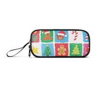 miaozhen Nylon Scuola Matita Borse Felice Orso di Natale Grande Capacità Grande Capacità Astuccio Cancelleria per le Donne Scuole Medie estuche para