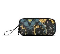 miaozhen Nylon Teen Matita Bag Anime Stile Evil Monster Nero e Giallo Ad Alta Capacità Matita Caso di Stoccaggio Scuola Cancelleria per College Teen Boys estuche para