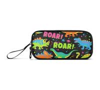 miaozhen Nylon Teen Matita Bag Ruggente Dino Spot Nero Fluorescente Verde Blu Grande Capacità Matita Caso Con Cerniera Sacchetto di Cancelleria per Università Insegnante estuche para