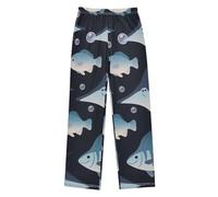 miaozhen Ocean Animal Starfish Nero Blu Ragazzi Pajama Pantaloni Leggeri Gioventù Ragazzi Natale Pigiama pantalones para dormir de nino 9-10Y