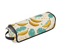 miaozhen Organizer 2 in 1 per strumenti per capelli, tappetino resistente al calore, antipolvere, borsa da viaggio per piastre, piastre, arricciacapelli, frutta, banana, floreale, foglia, giallo