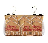 miaozhen Organizer da comodino a forma di casa con scritta "Merry Christmas", organizer per letto laterale, borsa da appendere per dormitorio universitario essenziale, sponde del letto d'ospedale