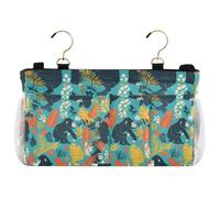 miaozhen Organizer multifunzione con piante tropicali gorilla, borsa portaoggetti da appendere per letti a castello e ospedali, dormitori, sponde letto accesorio para literas