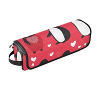 miaozhen Organizer per strumenti per capelli 2 in 1 e tappetino resistente al calore, antipolvere, borsa da viaggio per piastra arricciacapelli, asciugacapelli piatto, simpatico pinguino animale per