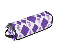 miaozhen Organizzatore 2 in 1 per strumenti per capelli con tappetino in ferro di grande capacità, organizer per strumenti per capelli, ferro arricciacapelli, asciugacapelli, rombo lavanda a scacchi