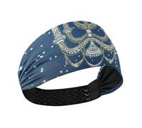 miaozhen Oro Candele Blu Raffreddamento Palestra Fasce per le donne Elastiche Fasce per capelli per uso quotidiano Athletic Sport Palestra Palestra bandas para el