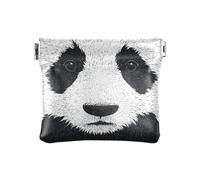 miaozhen Panda Animale Stampa Nero Bianco Piccolo Cuoio Coin Purse Conveniente Card Key Organizer per gli Uomini Donne Viaggio bolsitas para, stampa panda animale, nero, bianco, 1 size