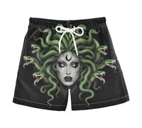 miaozhen Pantaloncini da bagno per bambini ad asciugatura rapida 2T, Medusae Dea Greca Serpenti, 5 anni