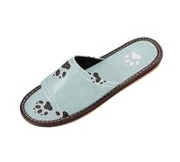 miaozhen Pantofole a forma di zampa di gatto, colore nero, bianco, ciano, per interni ed esterni, portatili, antiscivolo, personalizzabili, per piscina, hotel, viaggi, per casa, Animale Gatto Zampa