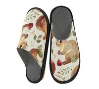 miaozhen Pantofole da donna a forma di scoiattolo in stile acquerello, pantofole da interni, in memory foam, pantofole da casa da donna, Acquerello del fumetto dello scoiattolo, 39.5/40 EU