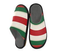 miaozhen Pantofole da donna a righe rosse e verdi di Natale pantofole da interno pantofole per le donne in memory foam scarpe da casa comode pantofole da donna, A righe rosse e verdi natalizie, 7.5-8