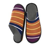 miaozhen Pantofole da donna blu navy e arancione a righe pantofole da donna per interni pantofole da donna in memory foam morbide pantofole da casa per le donne pantofole comode per le donne, Blu navy