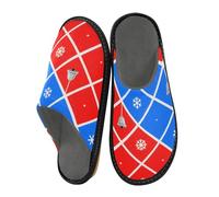 miaozhen Pantofole da donna Buon Natale Rosso e Blu Motivo A Scacchi Donna Pantofole Casa Pantofole Indoor Memory Foam Pantofole Da Donna Pantofole Da Casa Pantofole Accogliente Pantofola Per Le Donne