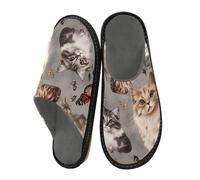 miaozhen Pantofole da donna carino gatti somali stile realistico grigio pantofole da interno in memory foam pantofole da casa pantofole per donna pantofole comode per le donne, Simpatico gatto somalo