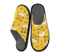 miaozhen Pantofole da donna Cartoon Tigri gialle pantofole da casa per interni per le donne pantofole pelose in memory foam pantofole da donna pantofole da casa comode pantofole per le donne, Tigri