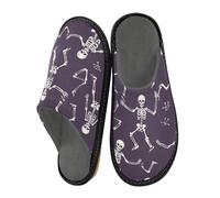 miaozhen Pantofole da donna che ballano scheletro viola pantofole da interno in memory foam pantofole per la casa pantofole per le donne pantofole da camera 6,5