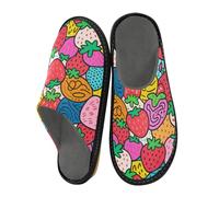 miaozhen Pantofole da donna colorate a pois fragole pantofole da donna in memory foam pantofole scarpe da casa per le donne comode pantofole da donna 8.5
