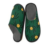 miaozhen Pantofole da donna Felice Halloween Ragno Verde Donna Indoor Pantofole Memory Foam Pantofole Donna Scarpe da Casa Accoglienti Pantofole da Donna, Happy Halloween Spider Verde, 7.5-8 US Women