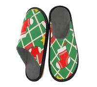 miaozhen Pantofole da donna Merry Christmas Red and Green a scacchi morbide pantofole per le donne Indoor Womens Slipper Memory Foam Pantofole per la casa per le donne pantofole da letto 5.5