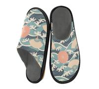 miaozhen Pantofole da donna pantofole giapponesi in stile onde per le donne in memory foam per interni scarpe da casa pantofole da donna calde e accoglienti pantofole 11