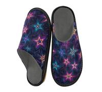 miaozhen Pantofole da donna Stelle Brillanti Dreamy Viola Pantofole da interno per le donne Memory Foam Scarpe da casa Pantofole da donna calde e accoglienti, Shining Stars Dreamy Purple, 38/39 EU