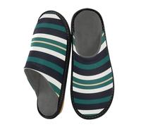 miaozhen Pantofole da donna Whtie e a righe verdi per interni da casa per le donne in memory foam pantofole pantofole da letto pantofole da casa pantofole da letto per le donne, Bianco e Verde a Righe