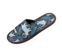miaozhen Pantofole usa e getta con animali della giungla, blu scuro e nero, per interni ed esterni, portatili, leggere, con stampe personalizzate, per casa, spiaggia, sandali antiscivolo per viaggi