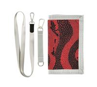 miaozhen Pelle di serpente Texture Crimson San Valentino trifold portafogli per gli uomini per viaggio nylon casual portafoglio da uomo con cordino billeteras para hombre, pelle di serpente texture