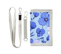 miaozhen Pervinca Floreale Francese Art Cartoon Style trifold portafoglio sottile per maschio unico casual trifold portafoglio per gli uomini con cordino carteras para hombre, Stile floreale del