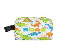 miaozhen Piccola borsa riutilizzabile Tote Bag Hands-Free Mens Lunch Boxes con fibbia Lunch Cooler per lavoro ufficio cartone animato ruggente dinosauro fluorescente blu verde bianco maleta para