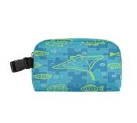 miaozhen Piccola borsa riutilizzabile Tote Bag resistente all'acqua Ragazze Lunch Boxes Mantiene il cibo caldo Soft Liner Borse per il pranzo per la scuola College Jigsaw Texture Pesce verde bolso
