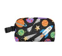 miaozhen Piccola borsa termica comoda espandibile per bambini Lunch Box mantiene il cibo caldo rettangolare borsa per il pranzo per lavoro e scuola razzi luna spazio pianeta Bolsa termica para comida