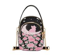miaozhen Pink Magical Cat Moon Roses trendy piccola borsa a tracolla con multi tasche borse a mano per le donne per la moglie mariconera para mujer