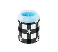 miaozhen Plaid nero e bianco piccoli fiori riutilizzabili per cani con spazzola in silicone morbido forniture e accessori per cani di piccola taglia media e razze di gatti cinturn de seguridad para