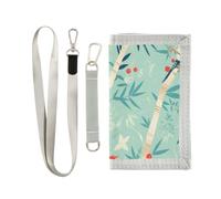 miaozhen Portafogli Trifold Slim Picchio Rosso Bacca Blu