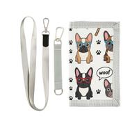 miaozhen Portafoglio da uomo a tre scomparti con cane Frenchie Cute Dogs