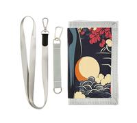 miaozhen Portafoglio sottile a tre ante in stile giapponese vino per gli uomini per le donne nylon colorato tri fold portafoglio con cordino cartera para hombre, Vino in stile giapponese, 1 size