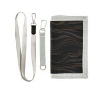 miaozhen Portafoglio Trifold Slim Marrone Scuro Motivo Onda