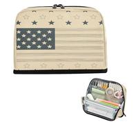 miaozhen Portamatite Grande Capacità Sacchetto di Immagazzinaggio Multi-Slot Cancelleria Organizzatore per Adolescenti Elementare Bandiera Americana Grigio Beige estuche para lapices pequeno